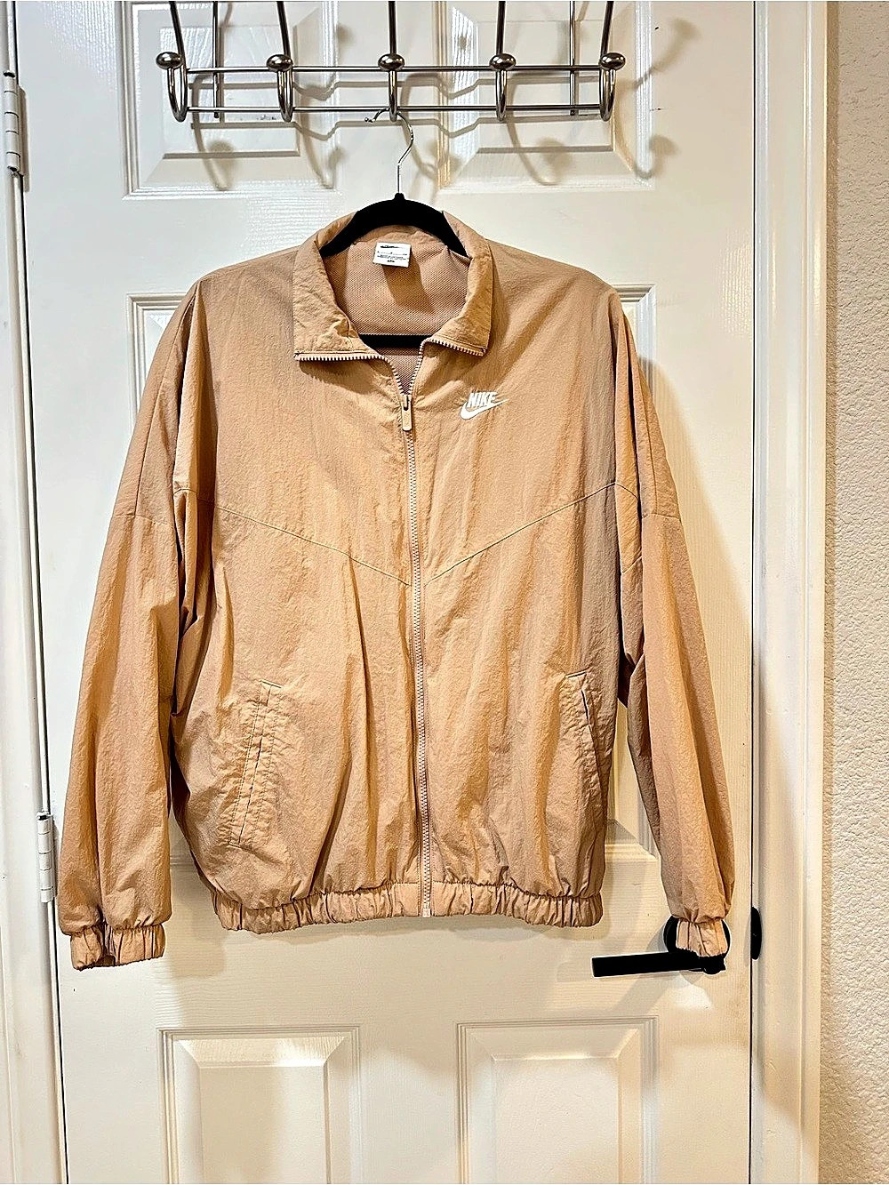 Nike Swoosh Woven Jacket Tan Beige Women'Small Brown Small